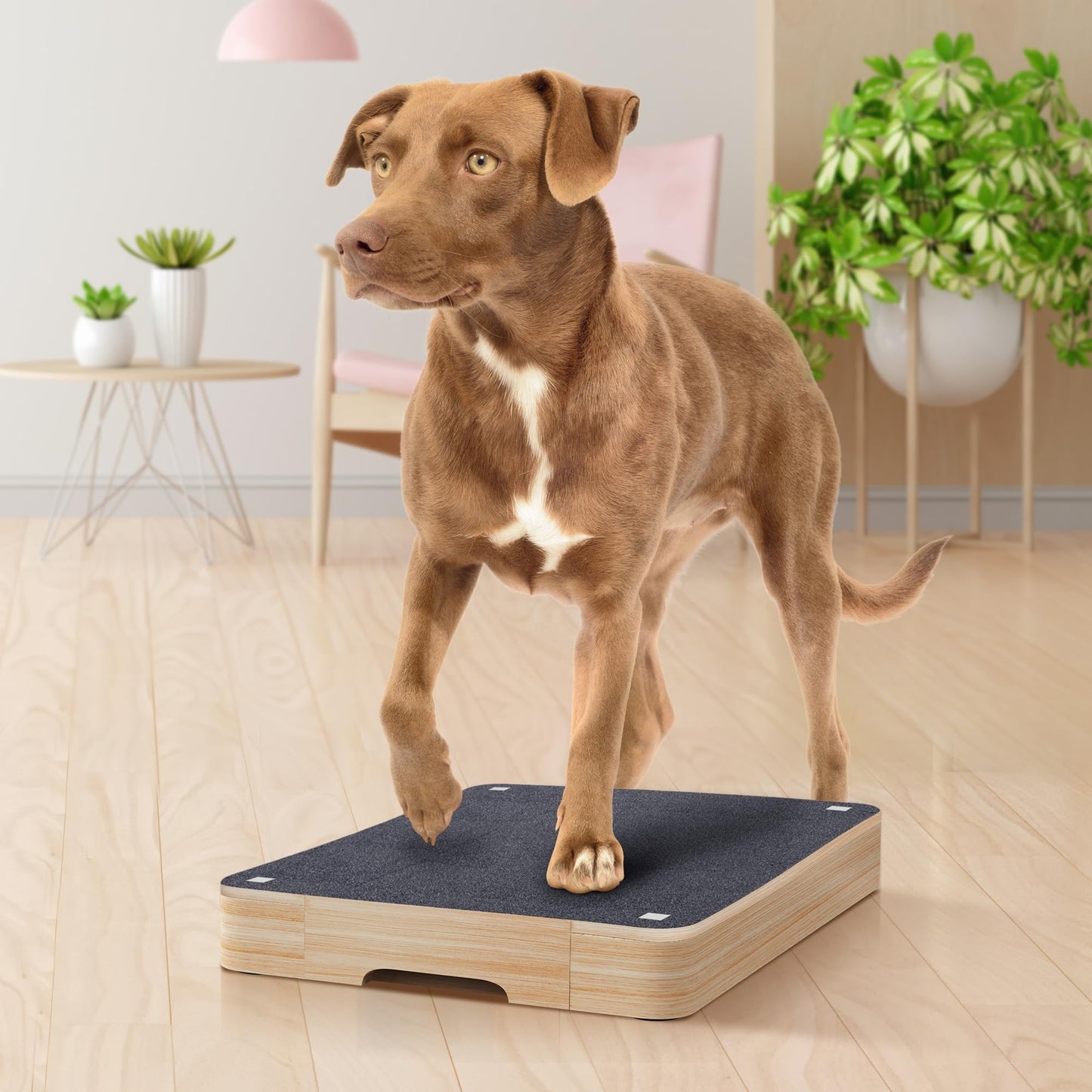 PawHalt™ Dog Scratch Pad for Nails with Treat Drawer – Stress-Free Wooden Dog Nail File Board